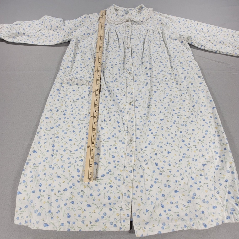 Vintage Carole Floral Cotton Nightgown Cottagecore Ruffle Collar USA Women's XL - Picture 7 of 10
